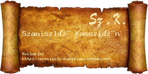 Szaniszló Kasszián névjegykártya
